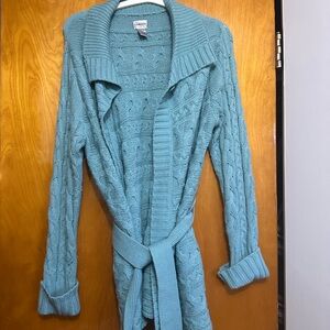 Chico's Teal Cable Knit Cardigan